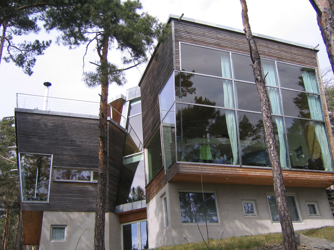 Unik arkitektur på enebolig på Malmøya i Oslo